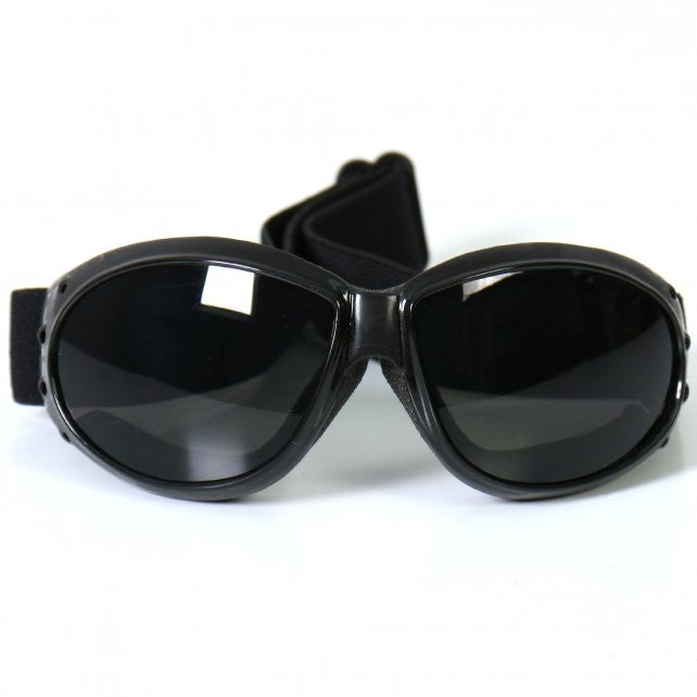 Hot Leathers Eliminator Style Motorcycle Riding Goggles with Smoke Lenses Sunglasses/Goggles - Tophatter Daily Deals