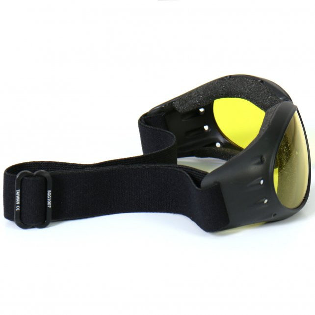 Hot Leathers Eliminator Style Motorcycle Riding Goggles with Yellow Lenses Sunglasses/Goggles - Tophatter Daily Deals