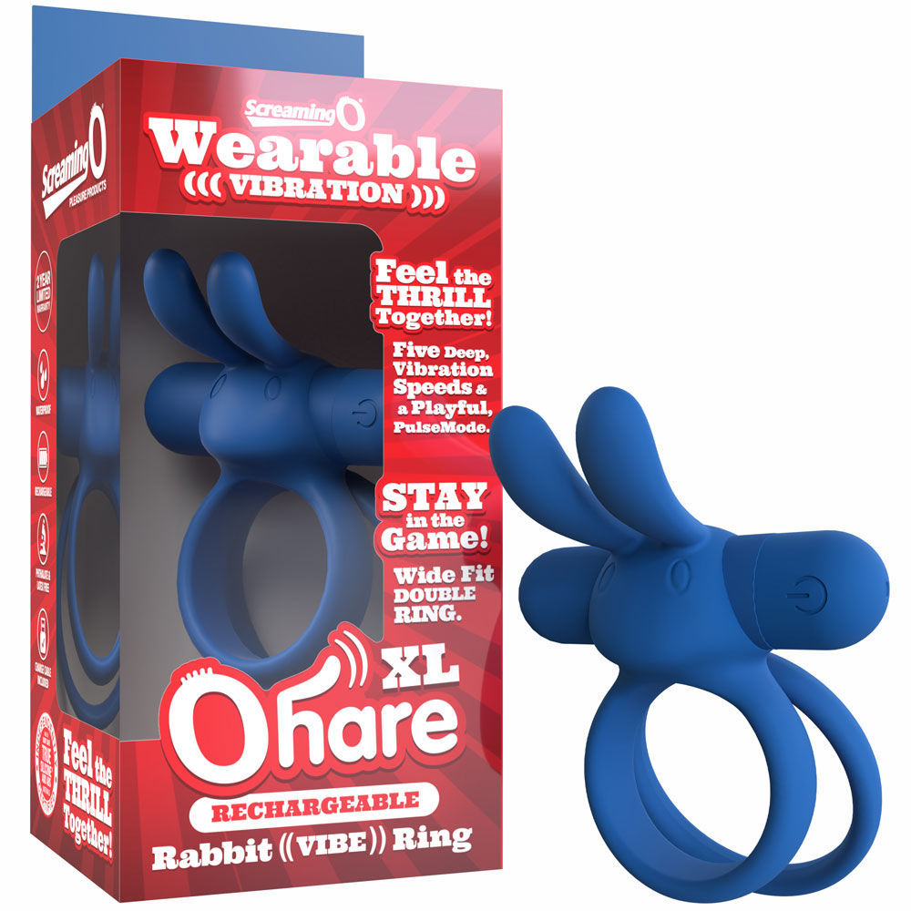 Ohare XL (Black | Blue | Green) – Rechargeable Large Rabbit Vibrator > Cock Ring > Vibrating - Tophatter Daily Deals