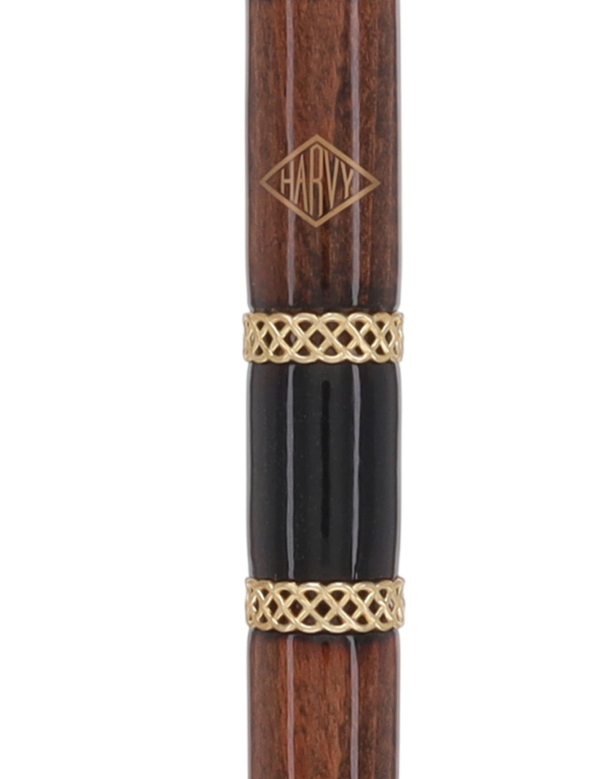 Gold Rings & Walnut Braided Derby Cane: Elegant Design Derby Classic Walking Canes - Tophatter Daily Deals