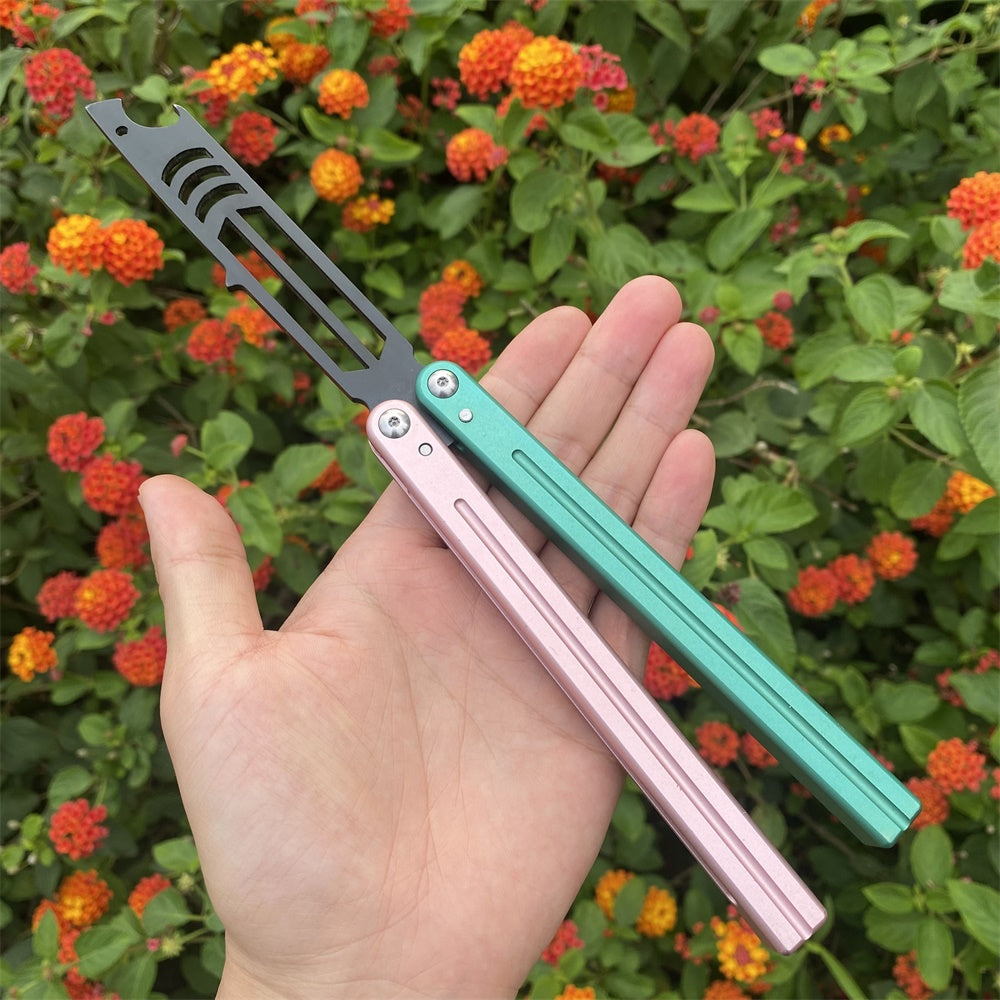 CNC Cutting High-End Shark Head Butterfly Knife Balisong Trainer Bottle Opener One-Body Trainer A - Tophatter Daily Deals