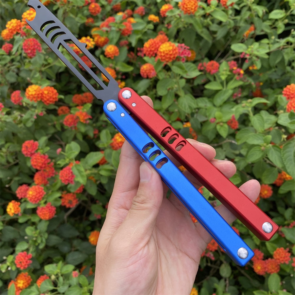 CNC Cutting High-End Shark Head Butterfly Knife Balisong Trainer Bottle Opener One-Body Trainer B - Tophatter Daily Deals