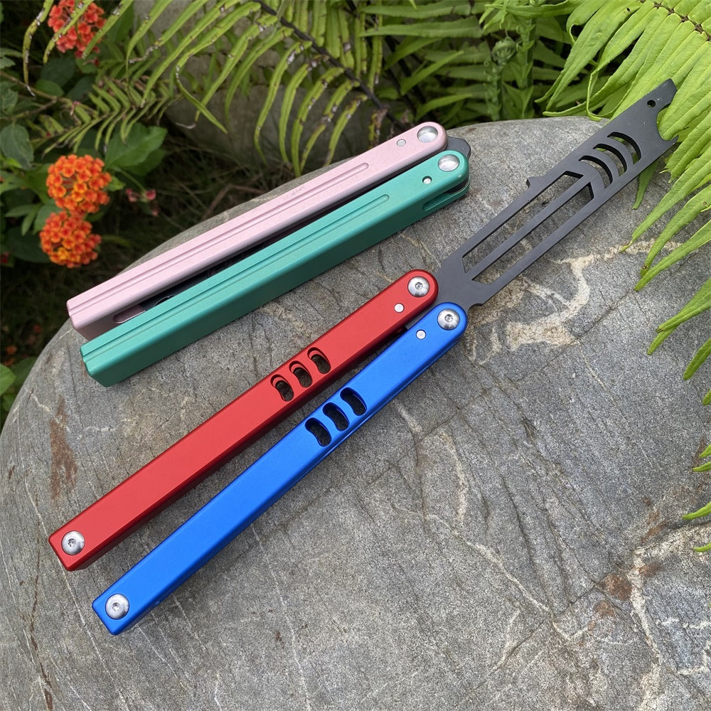 CNC Cutting High-End Shark Head Butterfly Knife Balisong Trainer Bottle Opener One-Body - Tophatter Daily Deals