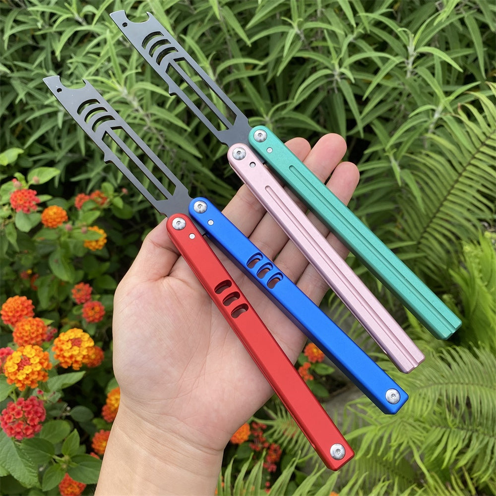 CNC Cutting High-End Shark Head Butterfly Knife Balisong Trainer Bottle Opener One-Body 2 in 1 Pack - Tophatter Daily Deals