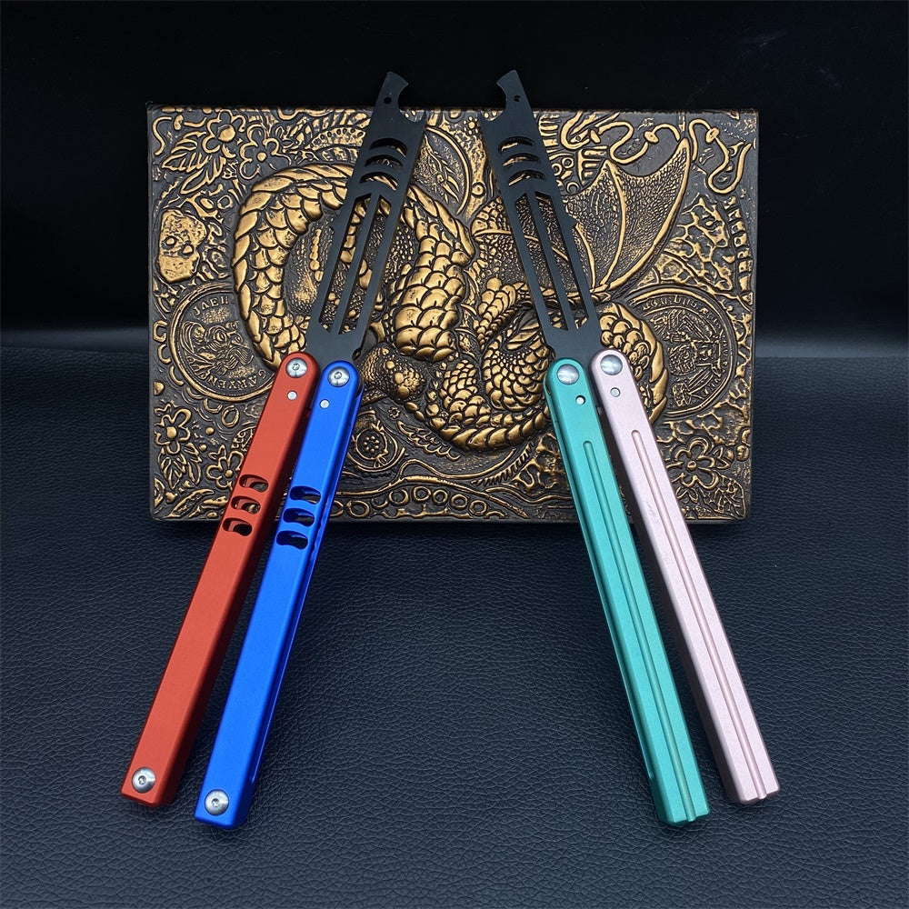 CNC Cutting High-End Shark Head Butterfly Knife Balisong Trainer Bottle Opener One-Body - Tophatter Daily Deals