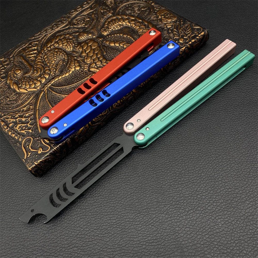 CNC Cutting High-End Shark Head Butterfly Knife Balisong Trainer Bottle Opener One-Body - Tophatter Daily Deals