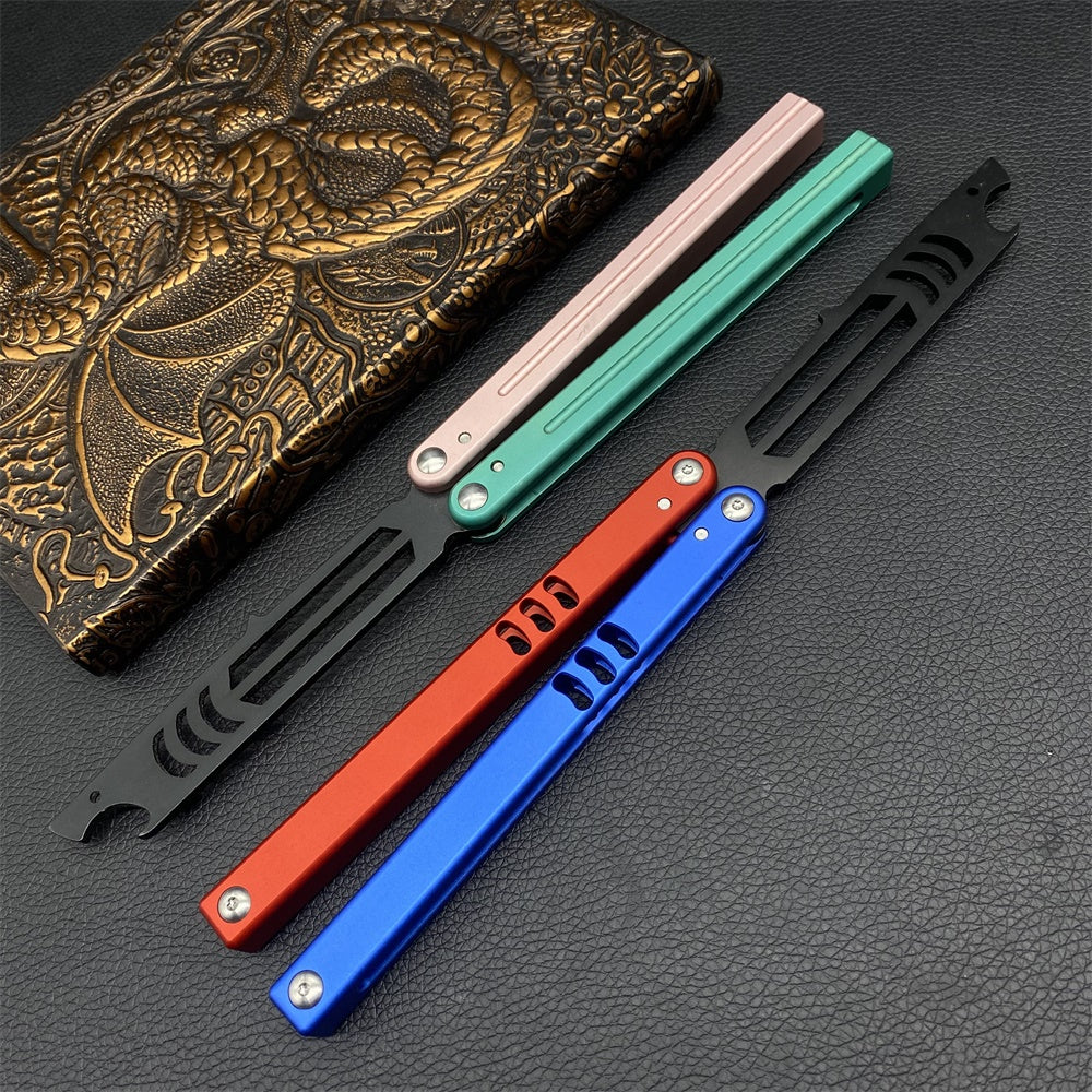 CNC Cutting High-End Shark Head Butterfly Knife Balisong Trainer Bottle Opener One-Body - Tophatter Daily Deals
