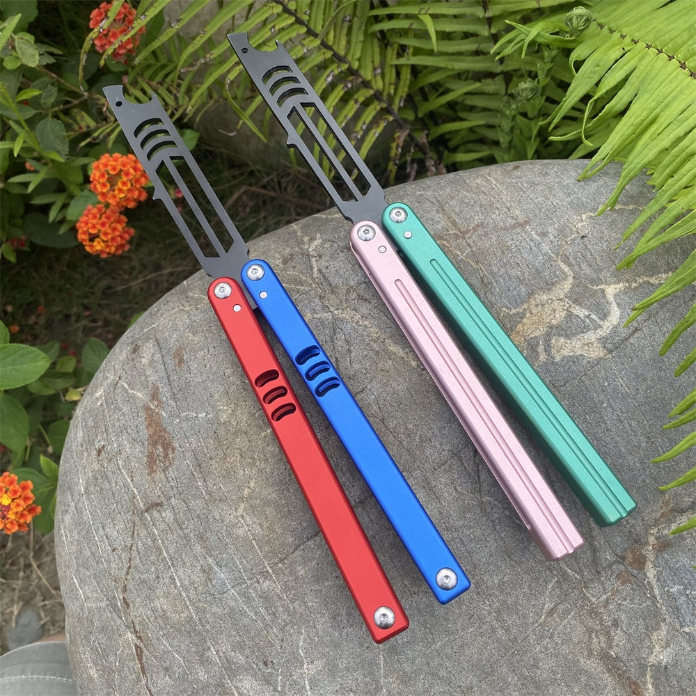 CNC Cutting High-End Shark Head Butterfly Knife Balisong Trainer Bottle Opener One-Body - Tophatter Daily Deals