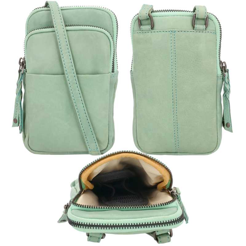 Shay Leather RFID Crossbody Purse Mint Handgun Purses - Tophatter Daily Deals