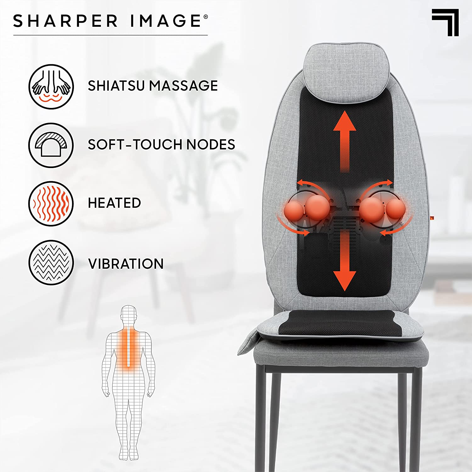 Sharper Image Shiatsu Massager Seat Topper - Tophatter Daily Deals
