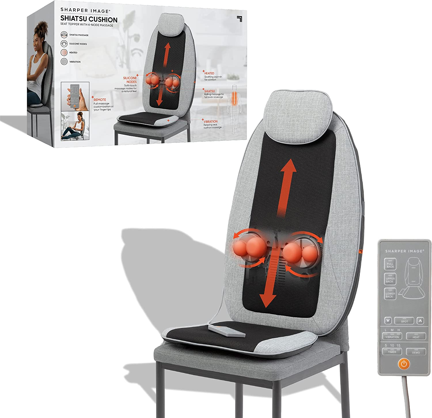 Sharper Image Shiatsu Massager Seat Topper - Tophatter Daily Deals