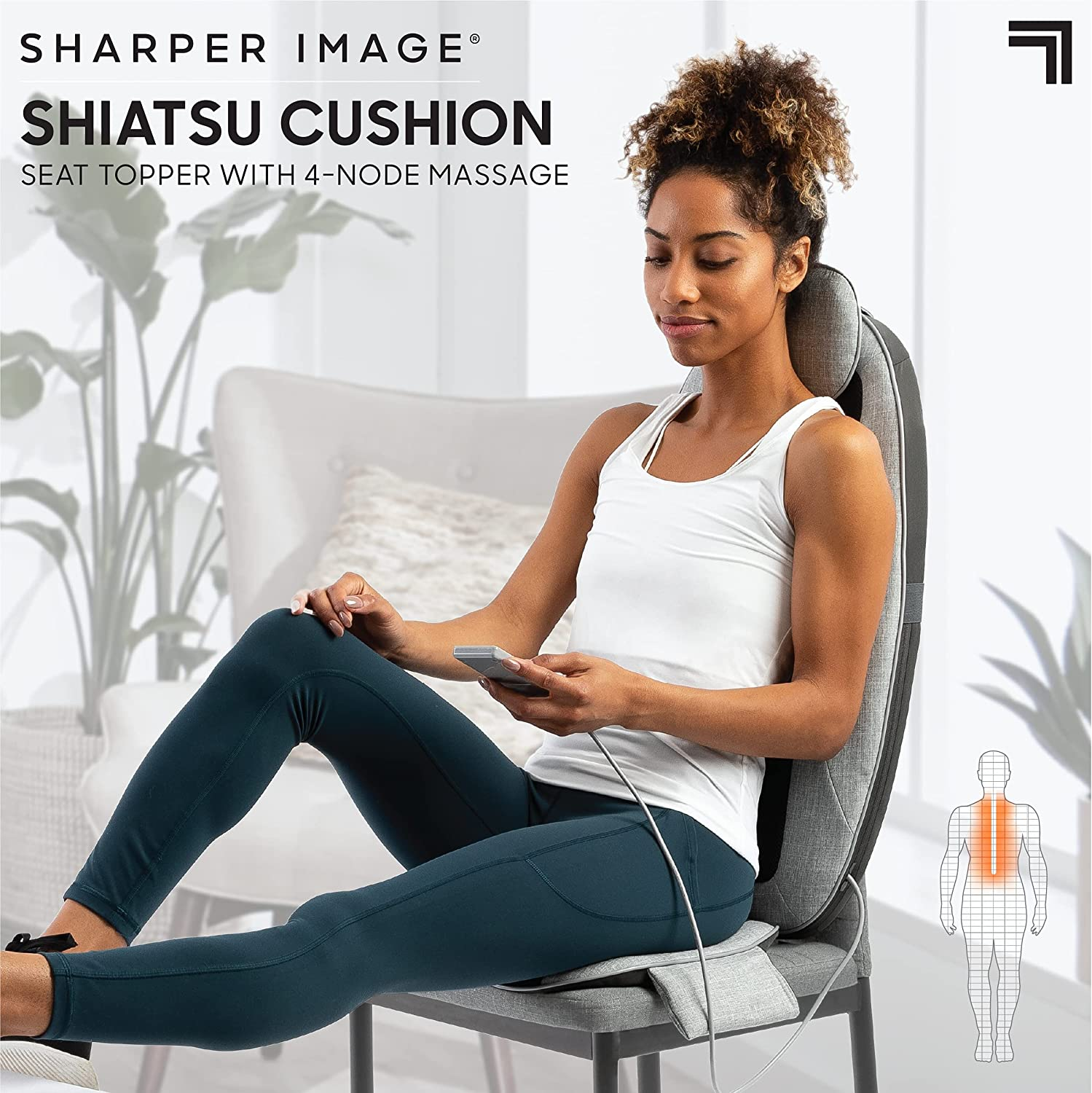 Sharper Image Shiatsu Massager Seat Topper - Tophatter Daily Deals
