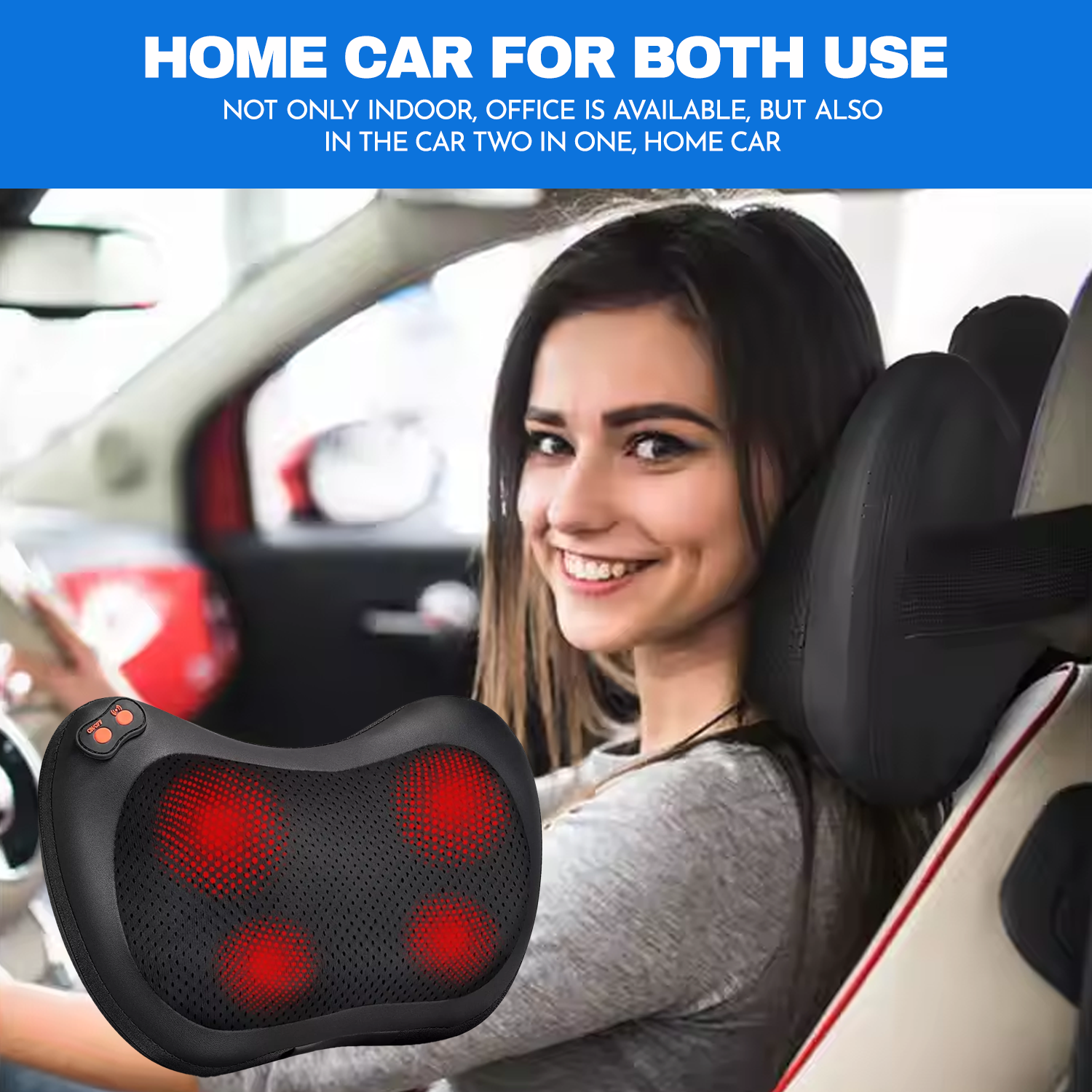 Heated Massage Pillow - Shiatsu Massage Pillow with Heat Back Neck Massager Health & Beauty - Tophatter Daily Deals