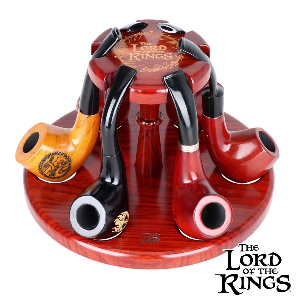 COUNCIL OF ELROND™ Multi-Pipe Wood Display Stand | Shire Pipes™ x The Lord of the Rings™ Traditional Pipes - Tophatter Daily Deals