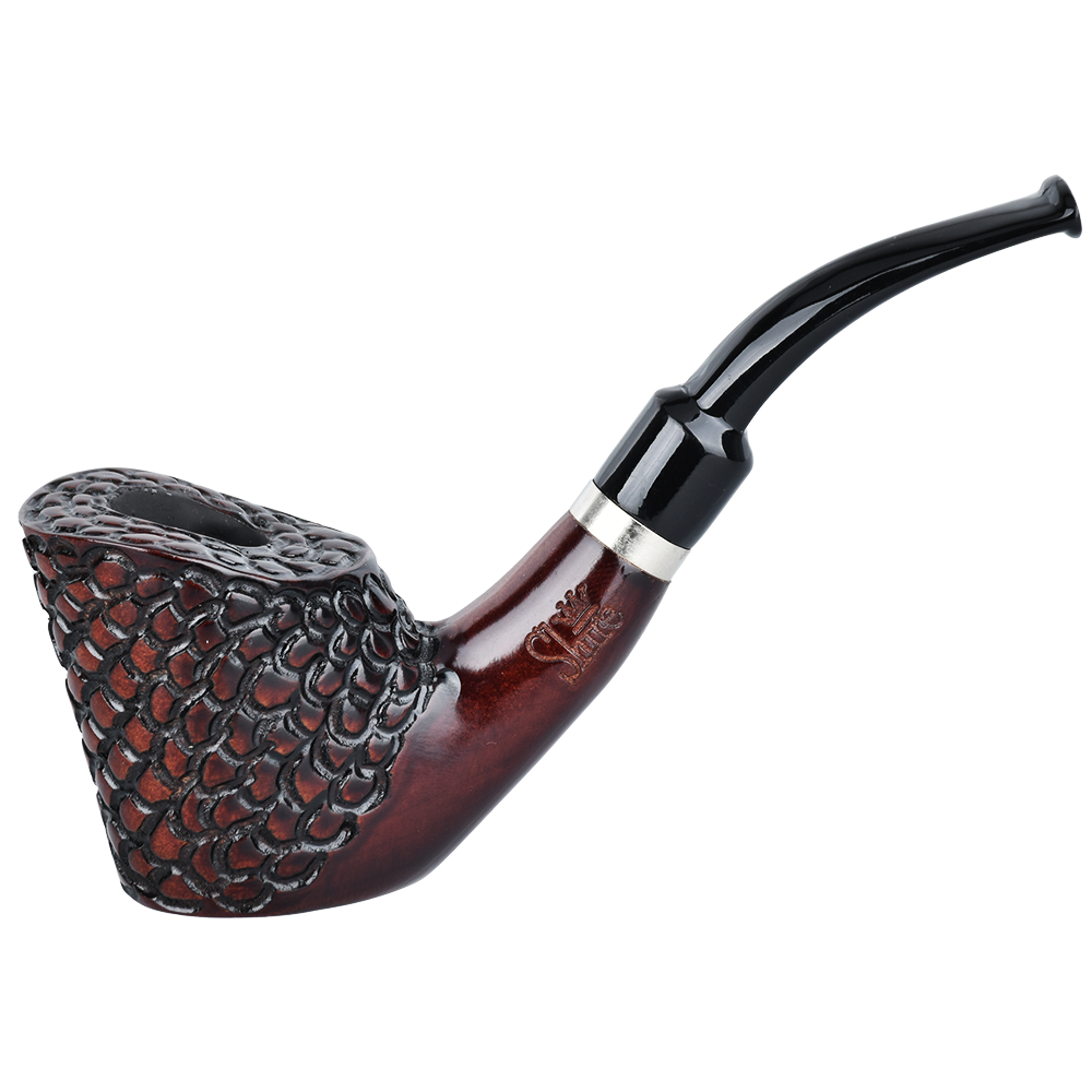 Shire Pipes Engraved Bent Poker Smoking Pipe | The Opportunist Traditional Pipes - Tophatter Daily Deals