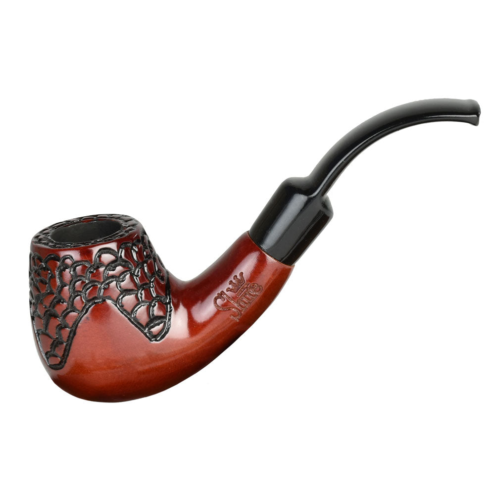 Shire Pipes Engraved Bent Brandy Smoking Pipe | The Socialite Traditional Pipes - Tophatter Daily Deals