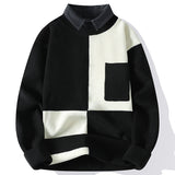 Fashion Shirt Fake Collar Knit Pullovers Black Men's Clothing - Tophatter Daily Deals