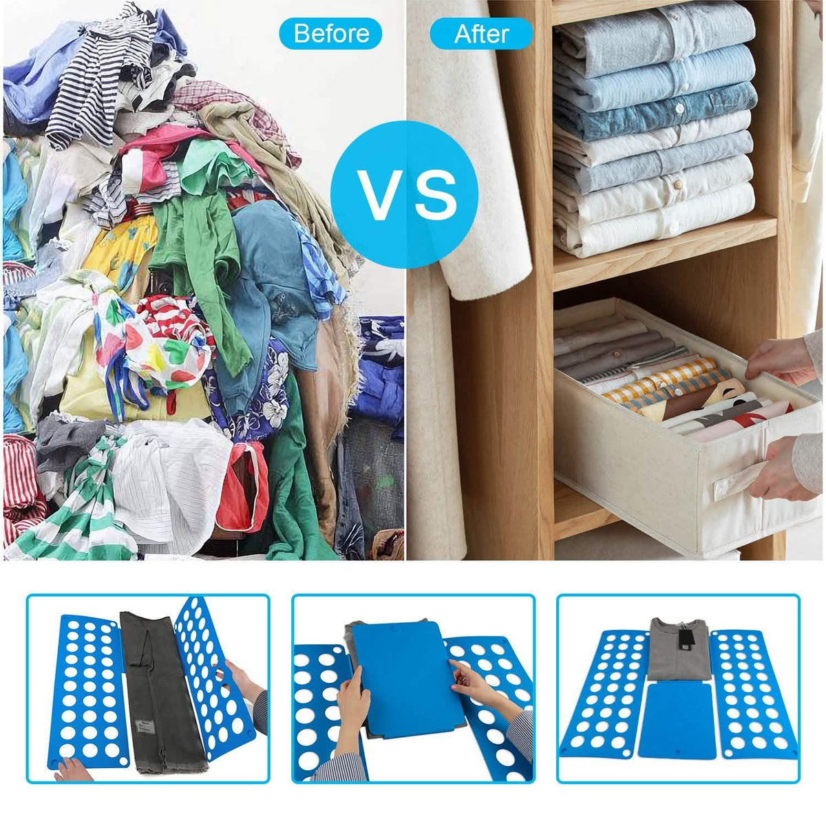Shirt Folding Board Storage & Organization - Tophatter Daily Deals
