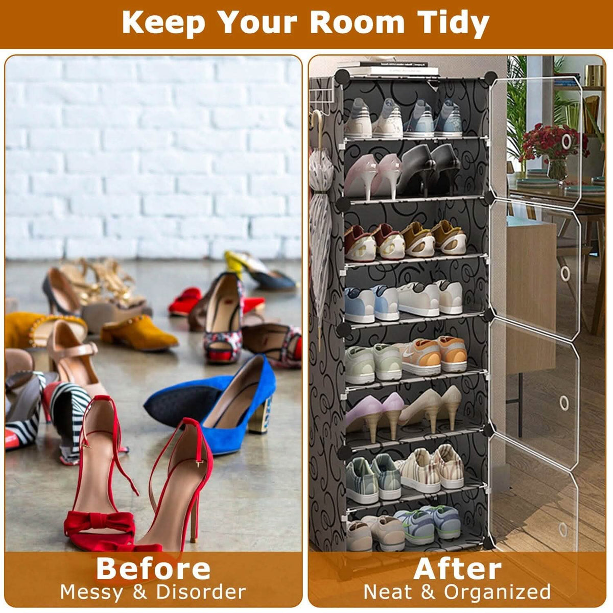 Shoe Rack Organizer with Transparent Doors Storage & Organization - Tophatter Daily Deals