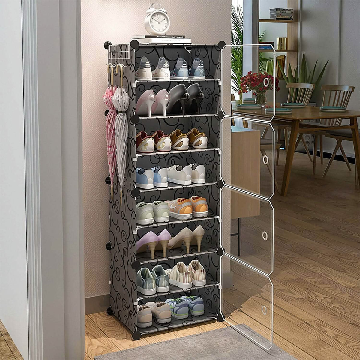 Shoe Rack Organizer with Transparent Doors Storage & Organization - Tophatter Daily Deals