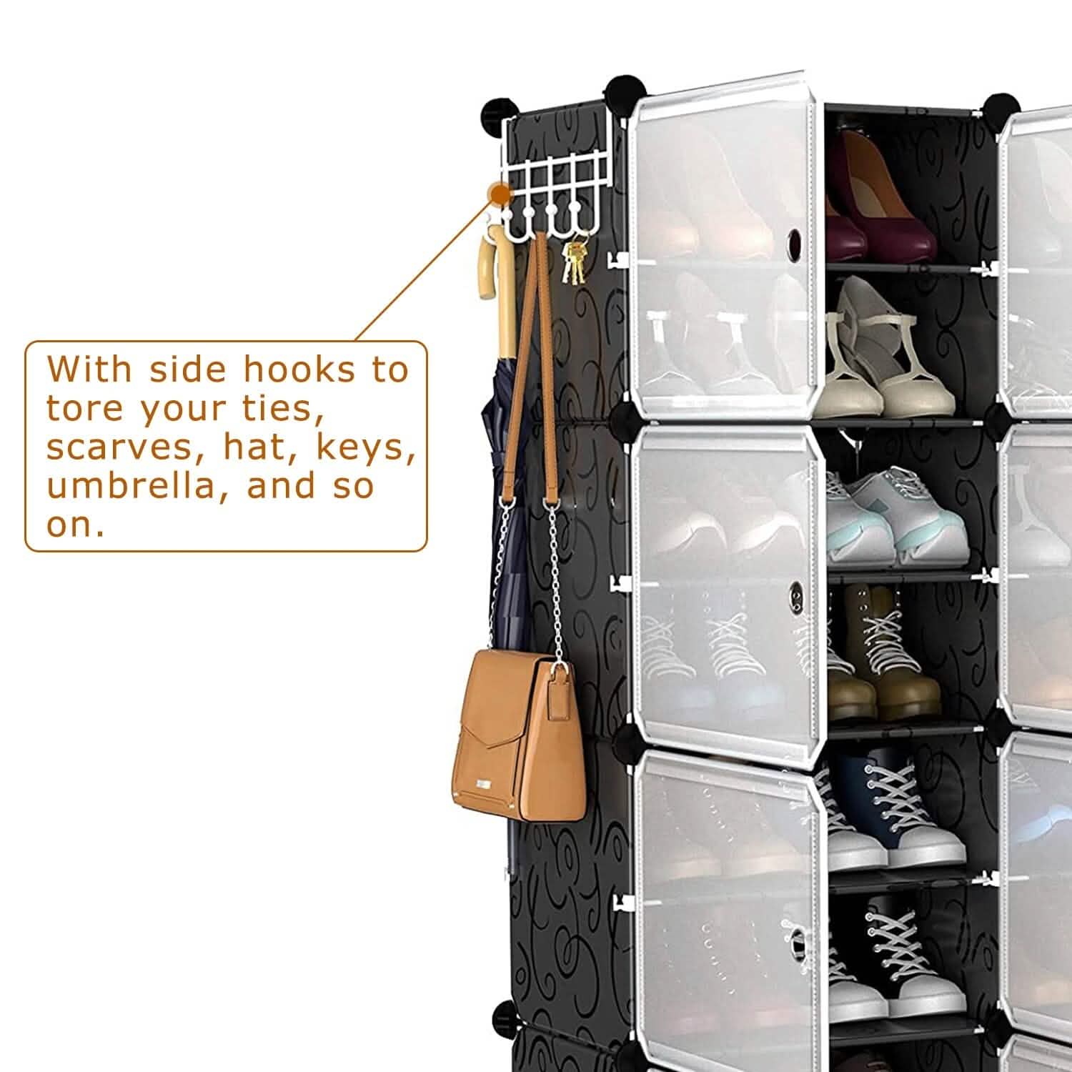 Shoe Rack Organizer with Transparent Doors Storage & Organization - Tophatter Daily Deals