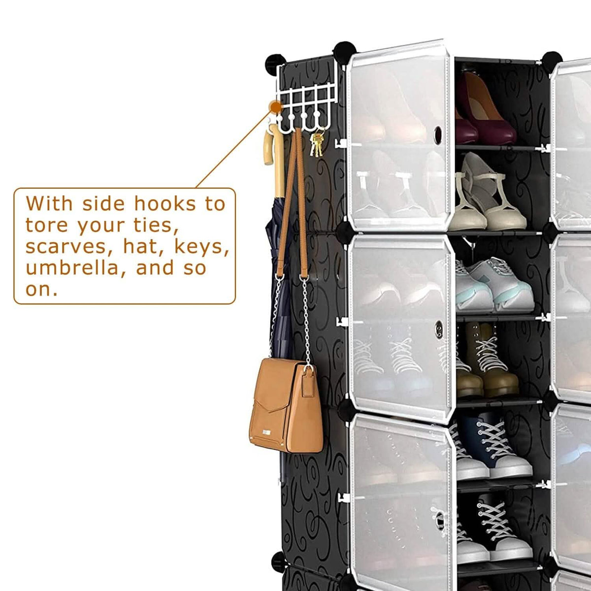 Shoe Rack Organizer with Transparent Doors Storage & Organization - Tophatter Daily Deals