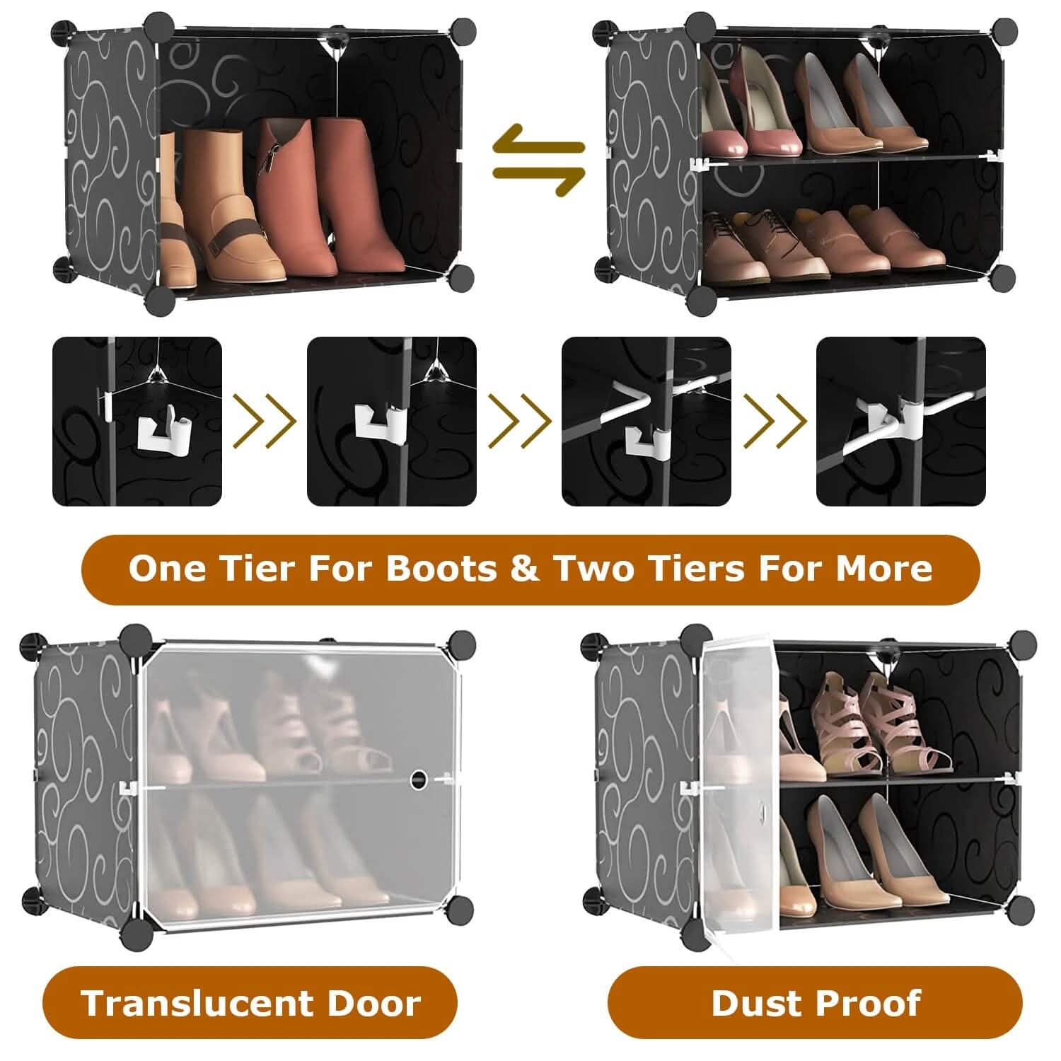 Shoe Rack Organizer with Transparent Doors Storage & Organization - Tophatter Daily Deals