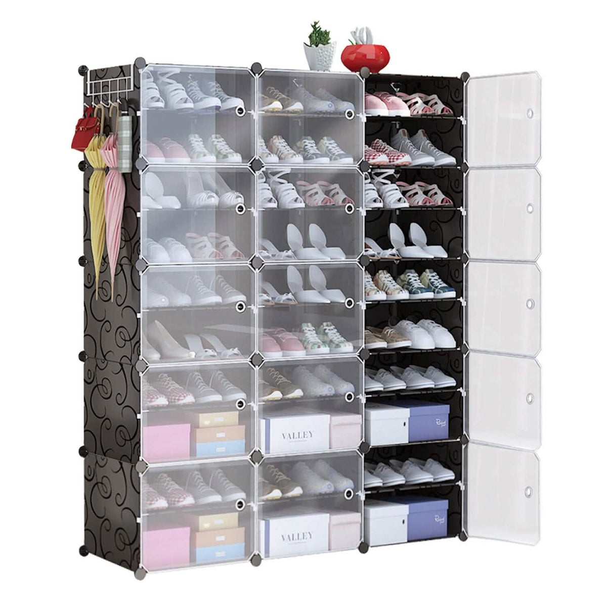 Shoe Rack Organizer with Transparent Doors L Storage & Organization - Tophatter Daily Deals