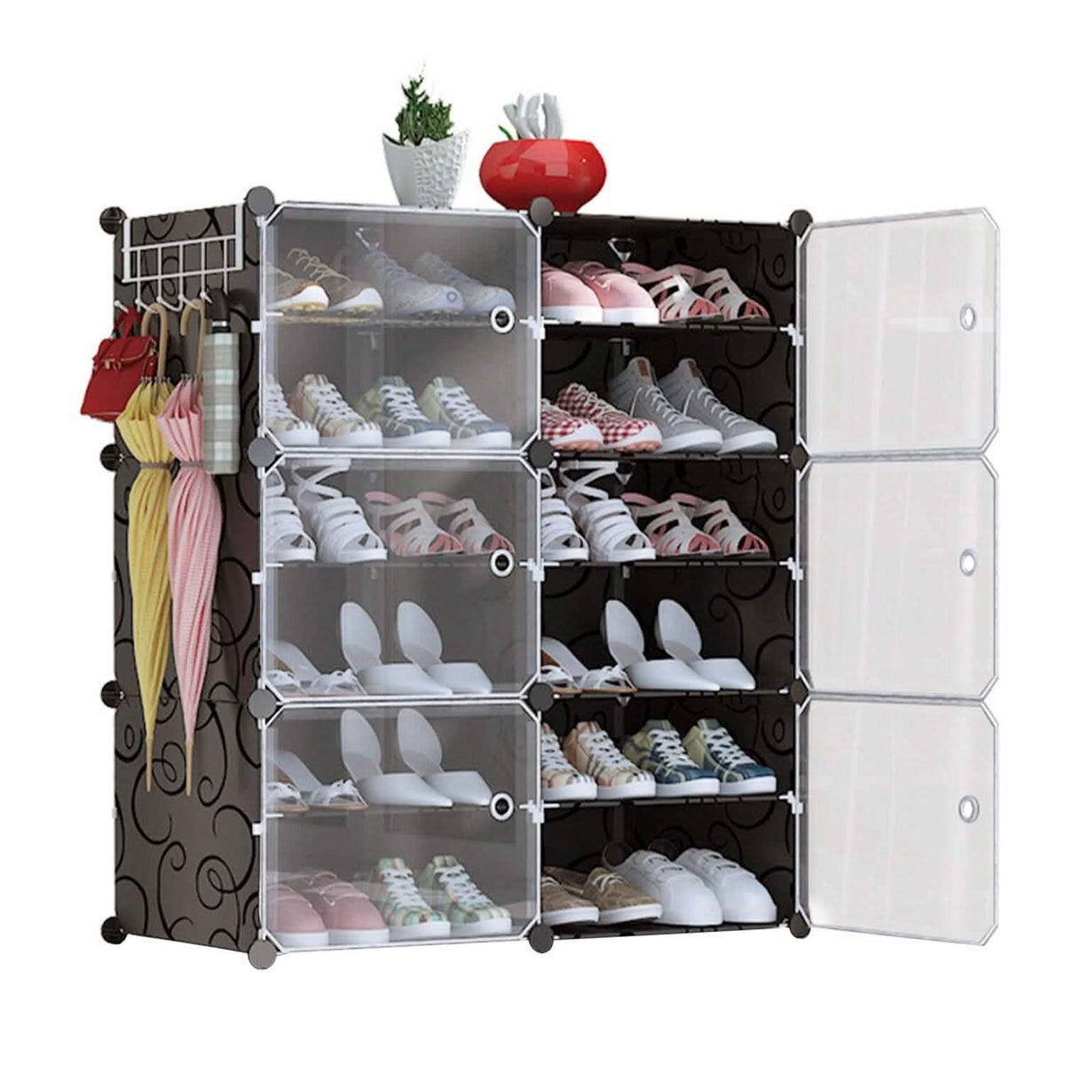 Shoe Rack Organizer with Transparent Doors M Storage & Organization - Tophatter Daily Deals