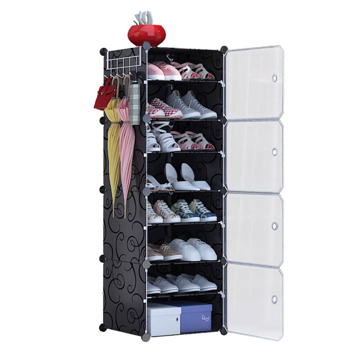 Shoe Rack Organizer with Transparent Doors S Storage & Organization - Tophatter Daily Deals