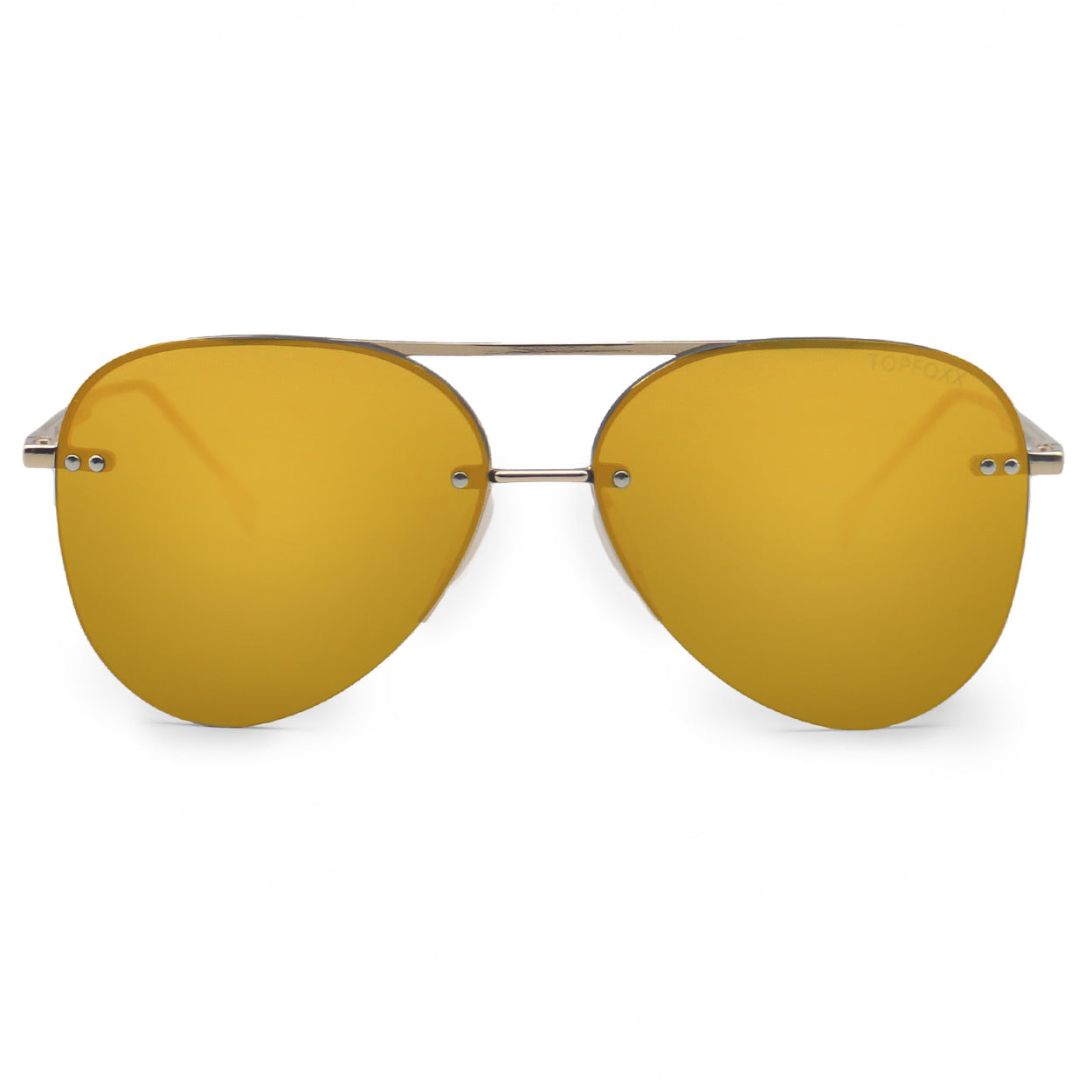 TopFoxx Smaller Megan 2 Mirrored Bronze - Tangle Free Women's Aviator Sunglasses Sunglasses - Tophatter Daily Deals