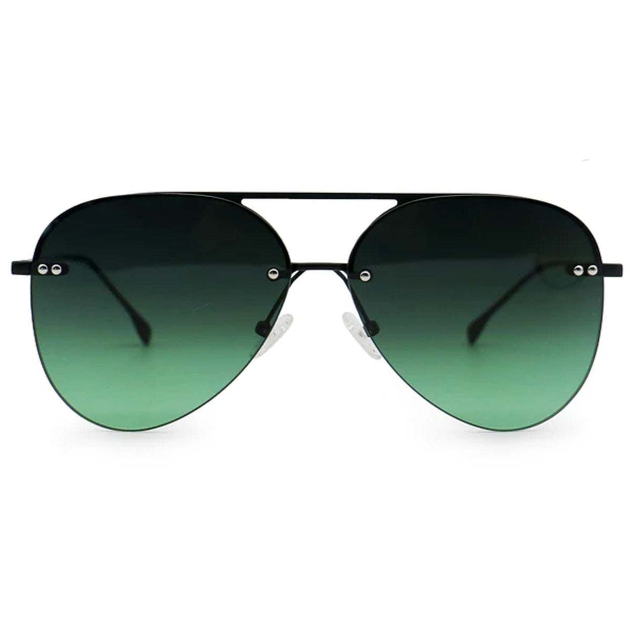 TopFoxx Smaller Megan 2 - Dark Green Metal Aviator Sunglasses Sunglasses - Tophatter Daily Deals
