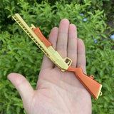 Miniature Metal Golden Plated Pump Shotgun 17.5CM/6.8" Pump Shotgun Only - Tophatter Daily Deals