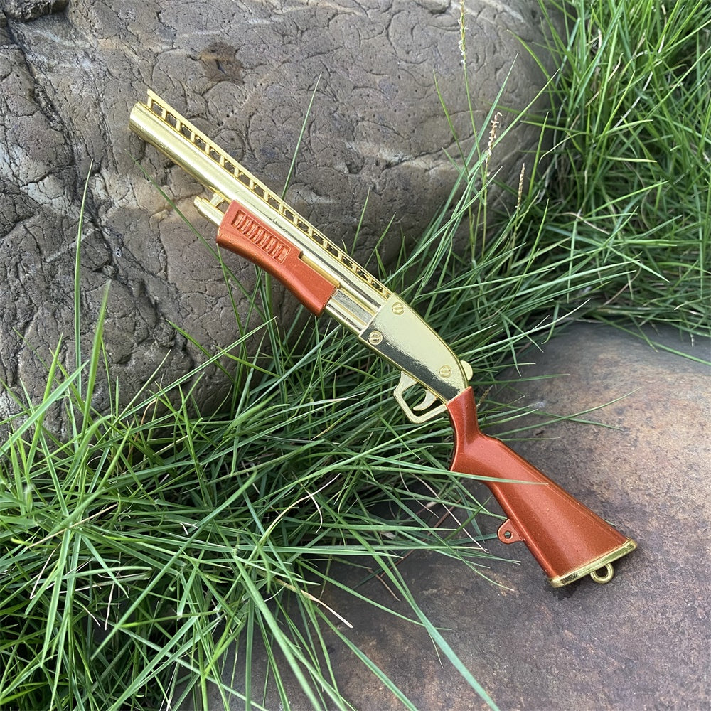 Miniature Metal Golden Plated Pump Shotgun 17.5CM/6.8" - Tophatter Daily Deals
