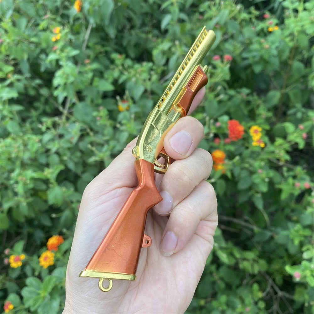 Miniature Metal Golden Plated Pump Shotgun 17.5CM/6.8