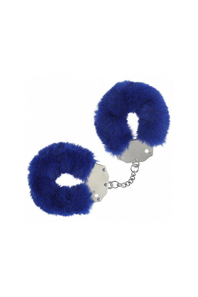 Ouch by Shots Toys - Heavy Duty Fluffy Handcuffs Navy BDSM - Tophatter Daily Deals