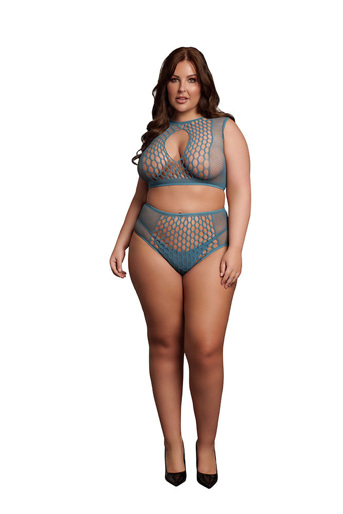 Shots Toys - Le Désir - DES027X - Key-Hole Bra Set - Various Colors - OS/XL Blue OSXL Lingerie - Tophatter Daily Deals