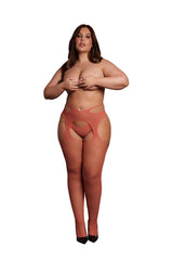 Shots Toys - Le Désir - DES055 - Suspender Pantyhose with Strappy Waist - Various Colors & Sizes Red OSXL Lingerie - Tophatter Daily Deals