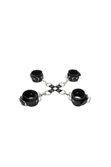 Ouch by Shots Toys - Leather Hand & Leg Cuffs - Black BDSM - Tophatter Daily Deals
