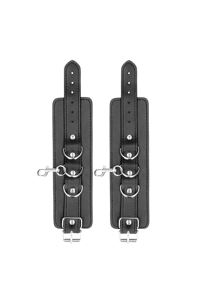 Ouch by Shots Toys - Leather Hand & Leg Cuffs - Black BDSM - Tophatter Daily Deals