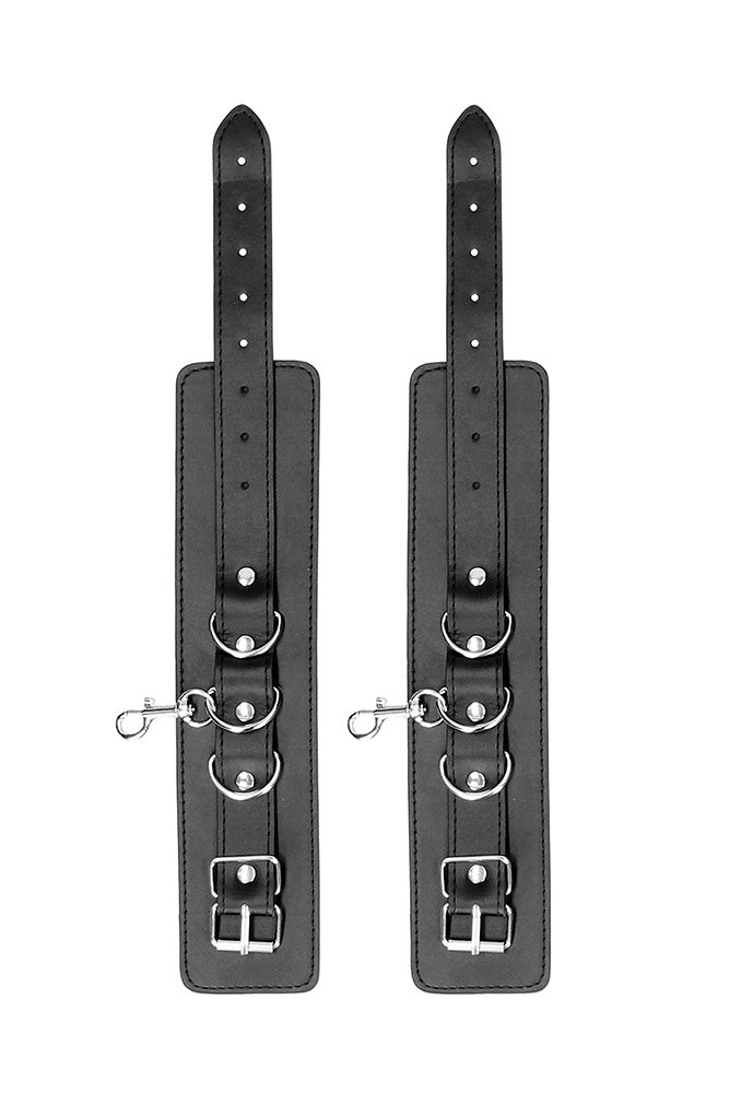 Ouch by Shots Toys - Leather Hand & Leg Cuffs - Black BDSM - Tophatter Daily Deals
