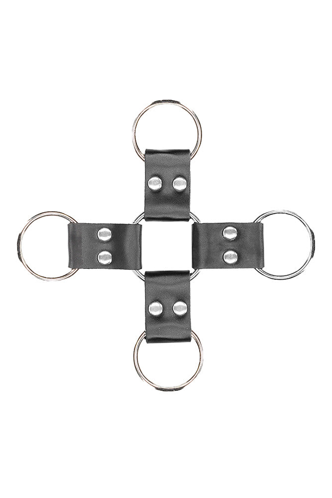 Ouch by Shots Toys - Leather Hand & Leg Cuffs - Black BDSM - Tophatter Daily Deals
