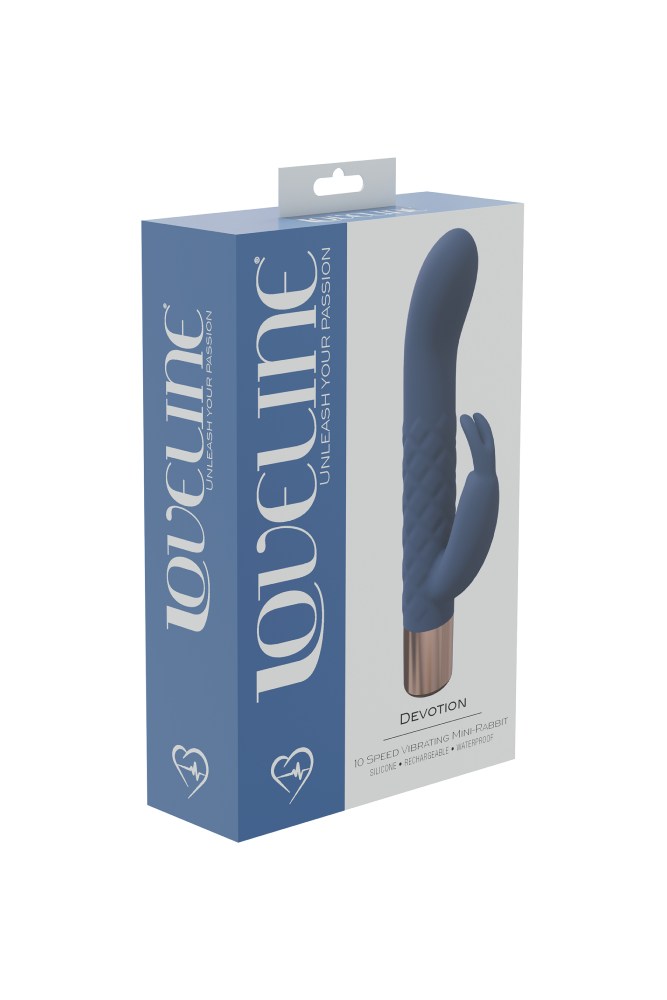 Shots Toys - Loveline - Devotion Mini Rabbit Vibrator - Blue Sex Toy - Tophatter Daily Deals
