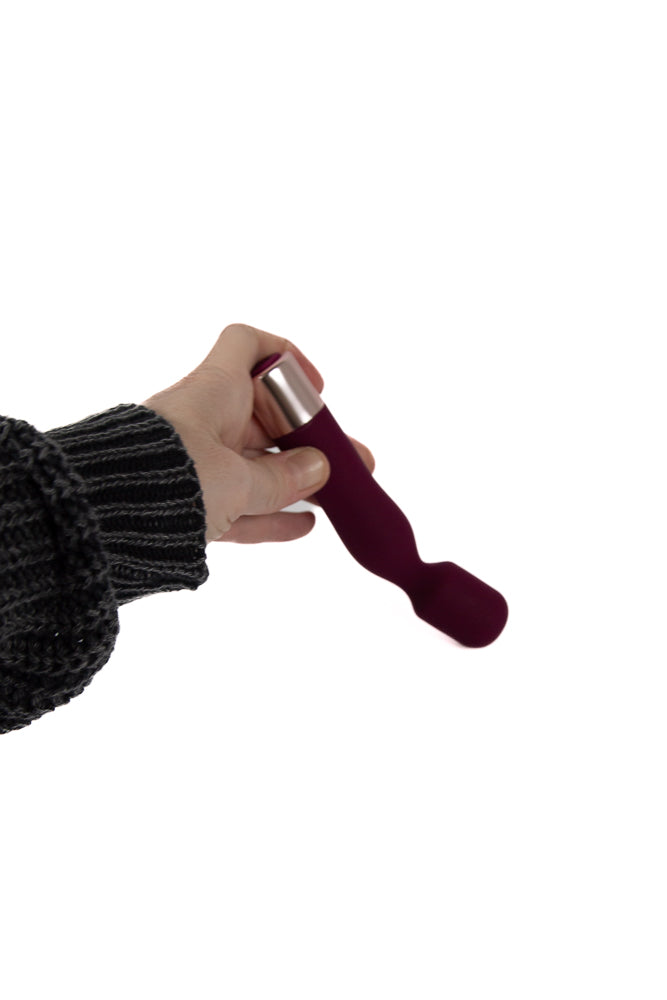 Shots Toys - Loveline - Glamour Mini Wand Vibrator - Burgundy Sex Toy - Tophatter Daily Deals
