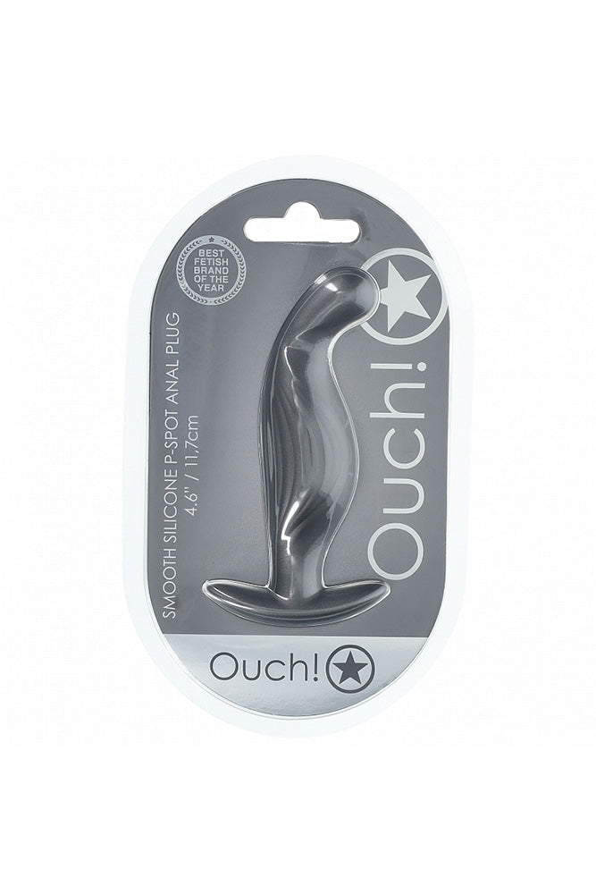 Ouch by Shots Toys - P-Spot Silicone Anal Plug - Gunmetal Sex Toy - Tophatter Daily Deals