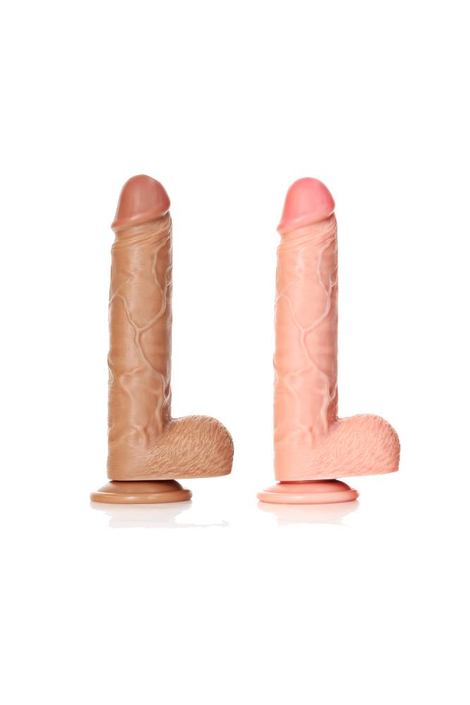 Shots Toys - RealRock - 9" Straight Dildo with Balls - Various Colors Sex Toy - Tophatter Daily Deals