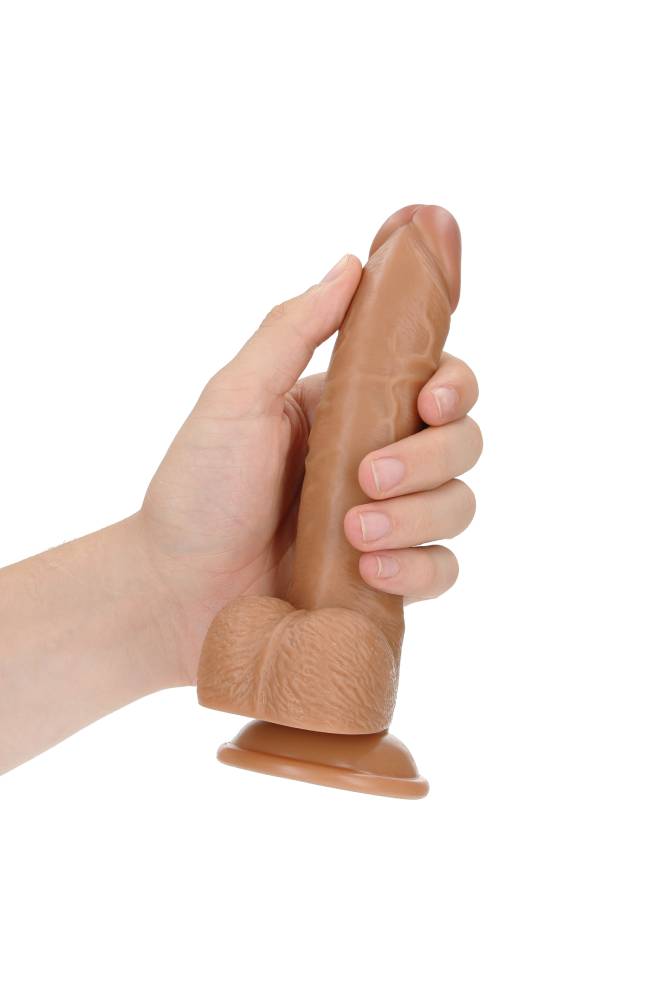 Shots Toys - RealRock - 7" Curved Dildo with Balls - Various Colors Sex Toy - Tophatter Daily Deals