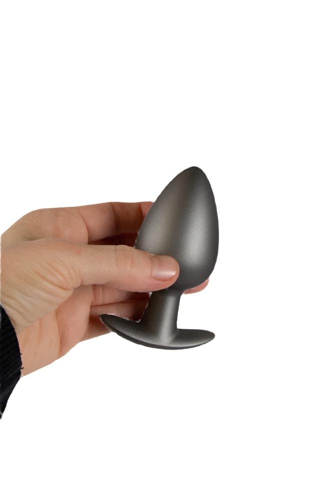 Ouch by Shots Toys - Smooth Silicone Anal Plug - Large - Gunmetal Sex Toy - Tophatter Daily Deals