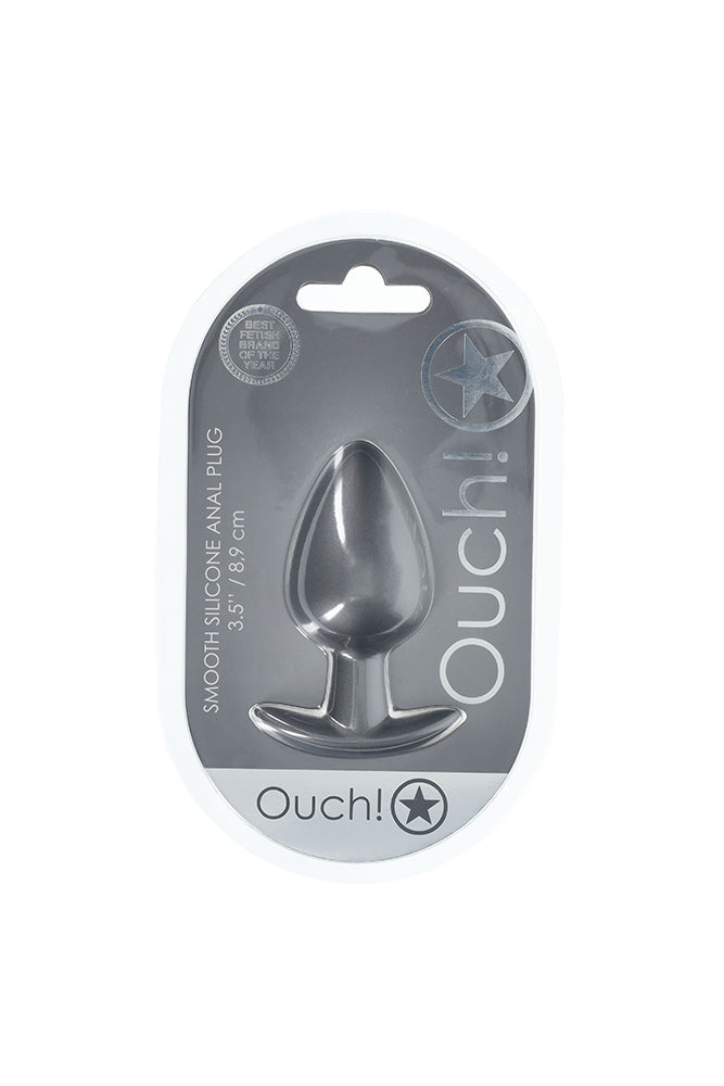 Ouch by Shots Toys - Smooth Silicone Anal Plug - Large - Gunmetal Sex Toy - Tophatter Daily Deals