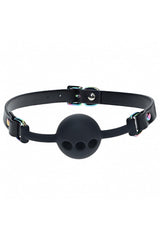 Ouch International - Venice Collection - Silicone Ball Gag - Black/Iridescent BDSM - Tophatter Daily Deals